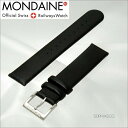モンディーン MONDAINE FE3118.20Q.1 腕時計 純正 替えベルト黒レザー 羊皮 18mm幅 尾錠ツヤ無し バネ棒別売