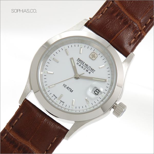 スイスミリタリー SWISSMILITARY 腕時計 ELEGANT エレガントレザー ホワイト レザーベルト メンズ ML290 [WAT13]【20％OFF】スイス製腕時計 ラッピング無料【正規輸入品】