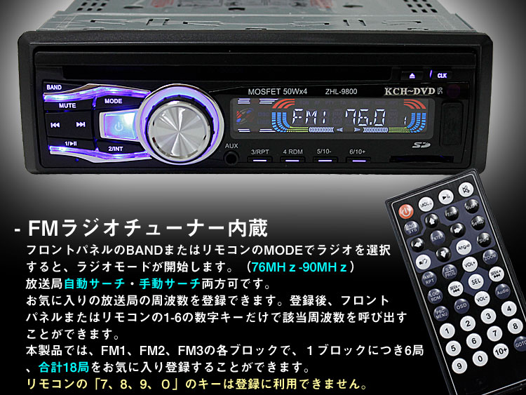 CPRM対応車載DVDプレーヤーUSB/SD/FM12V/24V兼用