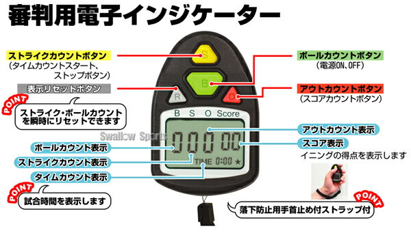 ダンノ 審判用電子インジケーター ベースボールカウンター D-1301