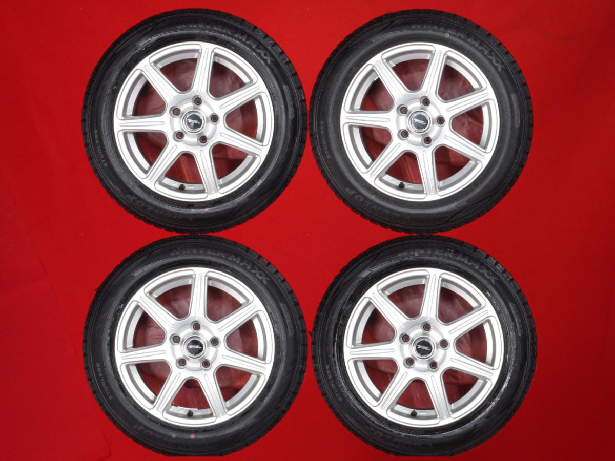 ダンロップ ウィンターマックス 02 WM02 DUNLOP WINTER MAXX 02 WM02 205/55R16 91Q 7スポークタイプ 1P 6.5Jx16 +38 5/114.3 シルバー(銀色)系 クラウン セダン リーフ オーリス クラウン アスリート ブレイド アイシス マークII ブリット カローラ ルミオン クラウン エス