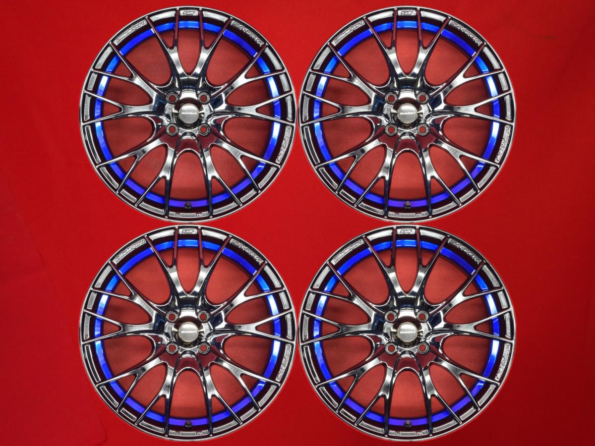 ウェッズスポーツ SA-20R(エスエーニーマルアール) 7Jx17 +43 4/100 ブルー(青色)系 スーパーメタルコーティング系(メッキ色の塗装) ライズ カローラ フィールダー ヴィッツ アクア ロードスター スイフト カローラ ノート ヤリス マーチ NISMO ノート-eパワー デミオ マツ