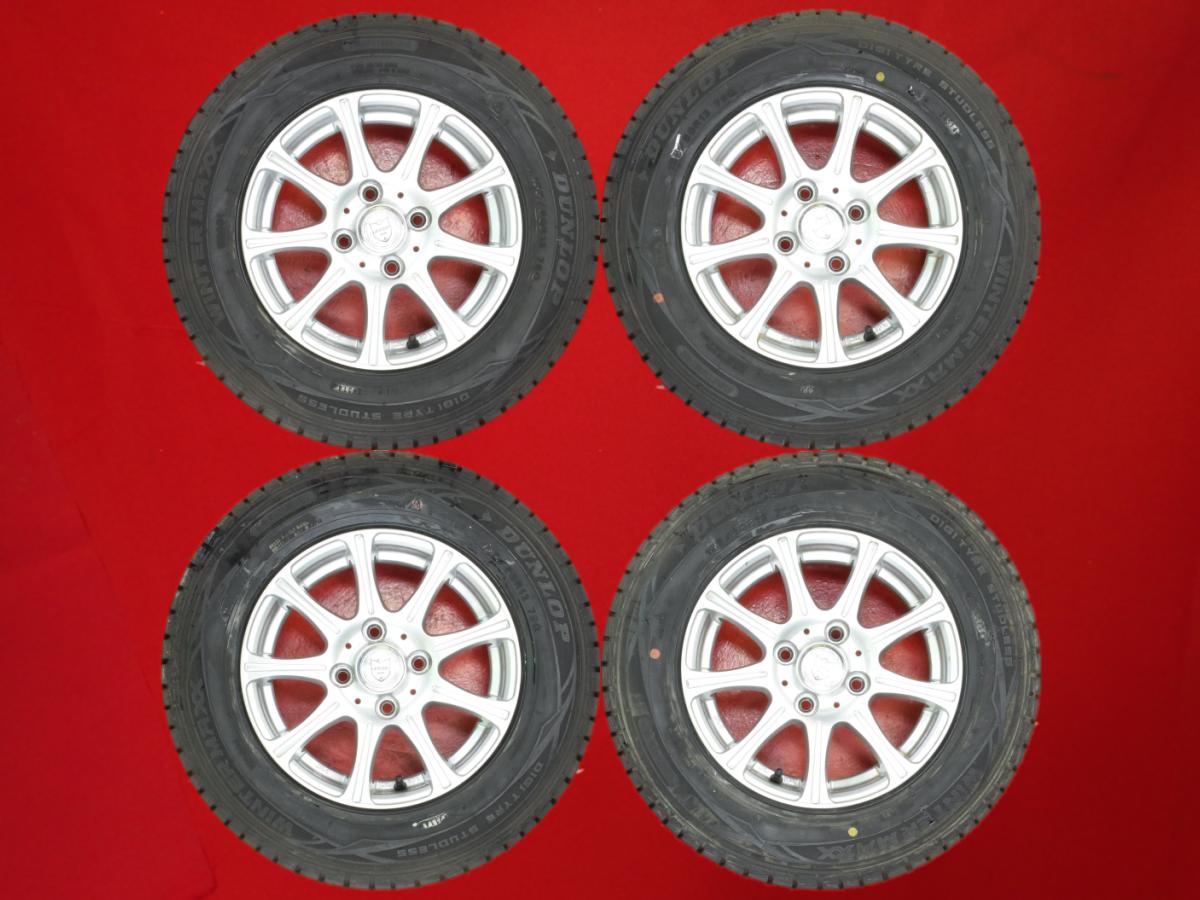 ダンロップ ウィンター MAXX 01(WM01) DUNLOP WINTER MAXX 01 155/80R13 79Q 9スポークタイプ 1P 5Jx13 +36 4/100 シルバー(銀色)系 ブーン カローラ ファミリア S-ワゴン ミラージュ CR-X ADワゴン マーチ ヴィッツ サニー シビック ファミリア カルタス クレセント シビッ