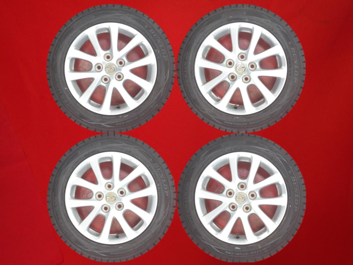 ダンロップ ウィンター MAXX 01(WM01) DUNLOP WINTER MAXX 01 205/55R16 91Q マツダ 純正5本スポーク 6.5Jx16 +52.5 5/114.3 シルバー(銀色)系 アテンザ アクセラ アテンザ セダン プレマシー アテンザ スポーツワゴン アクセラ スポーツ アテンザ スポーツ