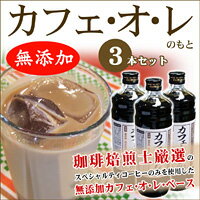 【送料無料】無添加カフェオレのもと3本セット・珈琲焙煎士厳選のスペシャルティコーヒーのみを使用したカフェオレベース　【SBZcou1208】