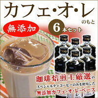 【送料無料】無添加カフェオレのもと6本セット・珈琲焙煎士厳選のスペシャルティコーヒーのみを使用したカフェオレベース　【SBZcou1208】