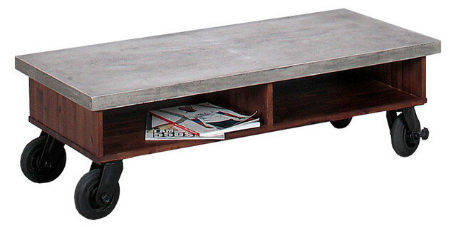 【送料無料】リビングテーブル バレンシア120 コンクリート天板リビングテーブル キャスタ…...:auc-tk-style-shop:10011627