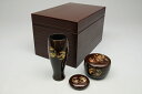 【茶道具/茶箱】 溜筋入り茶箱セット 花丸蒔絵