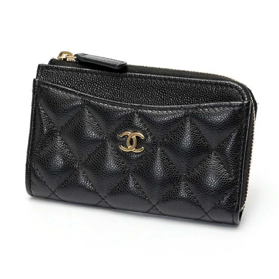 【中古】 シャネル / CHANEL タイムレス クラシック L字ファスナー コイン カードケース　AP3179 キャビアスキン　ブラック/ゴールド金具 商品番号 S-158296　値下げ