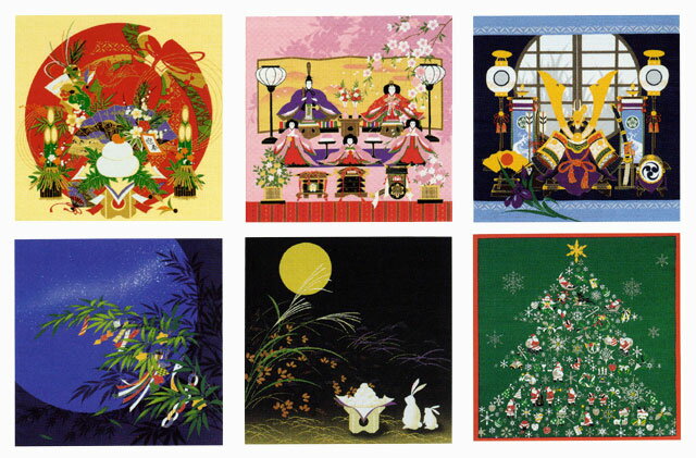 新五節句小風呂敷(50cm巾)日本には様々な行事があります。季節に合わせてお飾りください。