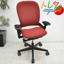 スチールケース リープチェア Aタイプ 可動肘 前傾機能付 ハンガー ルージュ 2021031701【中古オフィス家具】【中古】