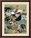 絵画 額縁付き 高精細デジタル版画 日本画 伊藤若冲 「群鶏図」 F6サイズ G4-BN070 -新品