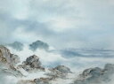 水彩画 「波 海景」 -L21 -新品-特価品
