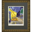額縁付き ミュージアムシリーズ ジグレー版画 ヴィンセント・ヴァン・ゴッホ「夜のカフェテラス」 MW-18034-新品