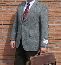 【再入荷】OXFORD CLASSIC(オックスフォードクラシック) <strong>ハリスツイード</strong><strong>ジャケット</strong> メンズ 秋冬 段返り3つボタン ヘリンボーン グレー0315 A4 A6 A7 AB3 AB4 AB5 AB6 AB7 AB8 BB4 BB5 BB6 BB7 BB8