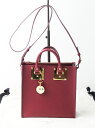 【期間限定8%OFF!】定価10万 SOPHIE HULME ソフィーヒュルム SQUARE ALBION アルビオン スクエア トートバッグ/-ワイン ショルダー 鞄かばん【2400010849169】【中古】