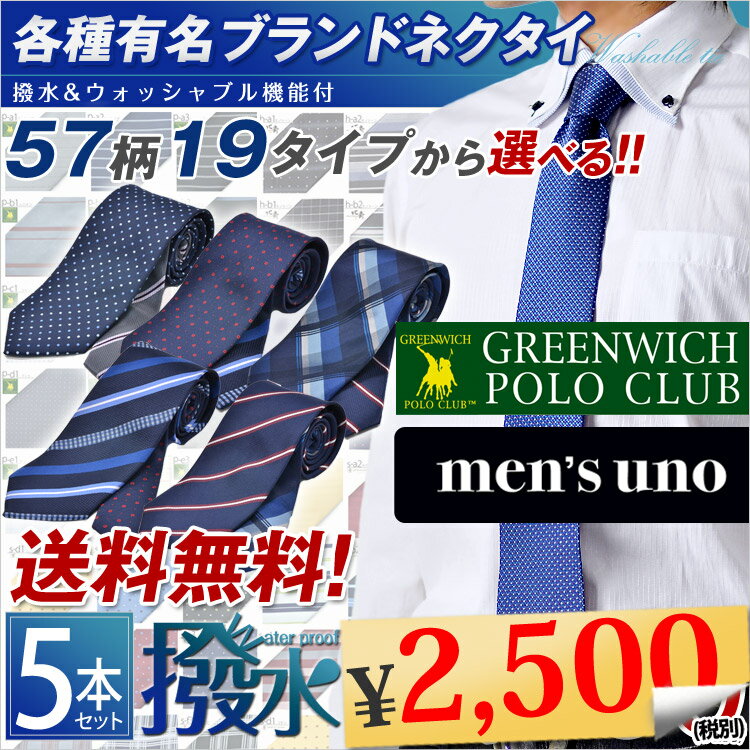 ネクタイ 洗える 5本 専用洗濯ネット1個付セット 選べる19バリエーション あす楽 楽天ランキング...:auc-trinityworks:10000813