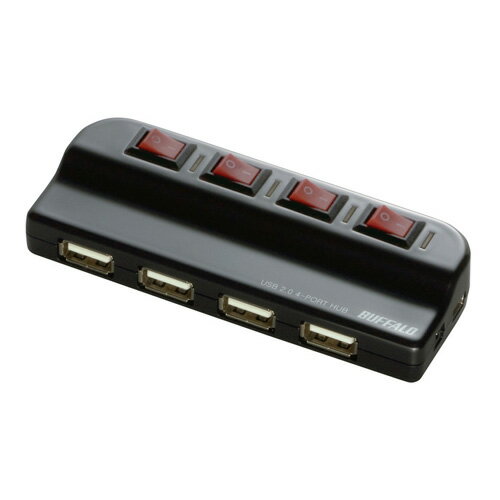 バッファロー USB2.0ハブ 4ポートタイプ(AC/個別スイッチ付) ブラック☆BSH4A02BK★★☆この商品の配送方法「宅配便・送料無料」★☆