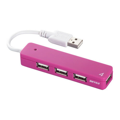 M【送料無料】 バッファロー USB2.0ハブ 4ポートタイプ ピンク☆BSH4U06PK★