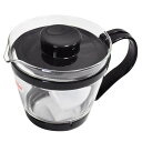 耐熱ガラス製 レンジのポット 茶器 400ml ブラック 岩...