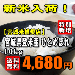 ★特別価格30％OFF！★【送料無料】【特別栽培米】【23年産】宮城県登米産ひとめぼれ　5kg×2 【SBZcou1208】