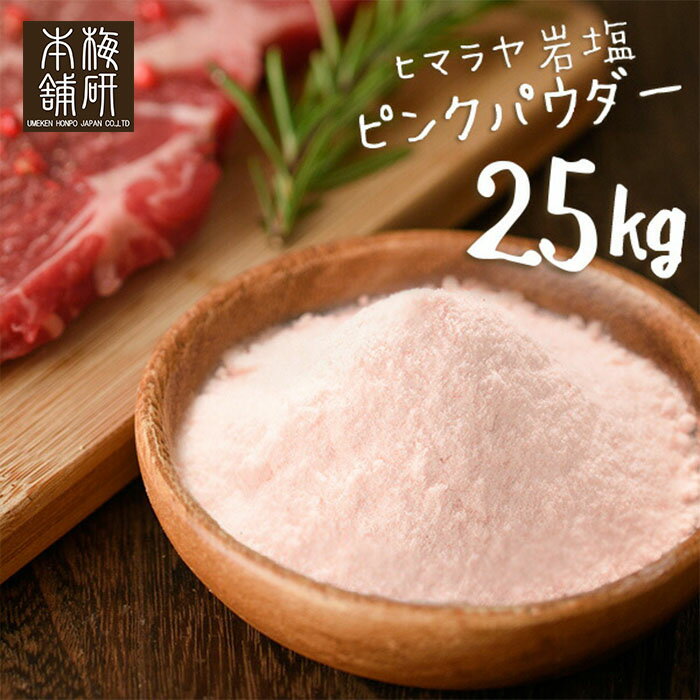 【送料無料】 ヒマラヤ岩塩 業務用 食用 ピンクソルト <strong>パウダー</strong> 25kg HACCP管理 BRC認証 ハラール認証 熱中症対策 ピンク岩塩 パキスタン 調味料 しお