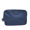 GUCCI グッチ 510338 GGナイロン クラッチバッグ ポーチ ネイビー メンズ セカンドバッグ トラベルポーチ【中古】【ランクA】