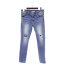 アズールバイマウジー AZUL by moussy パンツ デニム ジーンズ テーパード アンクル丈 クラッシュ ダメージ加工 ストレッチ ライトブルー L レディース 【中古】【ベクトル 古着】 180828 ブランド古着ベクトルプレミアム店