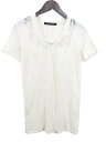 ユリウス JULIUS 10SS Tシャツ カットソー 半袖 丸首 ダメージ加工 シルク混 白 170707 メンズ 【中古】【ベクトル 古着】 170707 ブランド古着ベクトルプレミアム店
