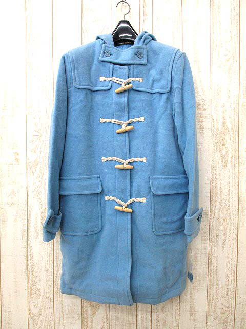 未使用品 【as know as de base／アズノウアズ ドゥバズ】 ウール ダッフルコート 9R 水色 広2885S レディース 【ベクトル 古着】【中古】 150108