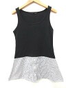 ヘザー Heather ノースリーブ カットソー リブ ストライプ 切替 タンクトップ F LBK 0323 レディース 【中古】【ベクトル 古着】 170323 ブランド古着ベクトルプレミアム店