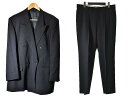 リッケンバッカー Rucken Bacchar スーツ フォーマル ジャケット パンツ ダブル ウール 黒 T180 170110 メンズ 【中古】【ベクトル 古着】 170110 ブランド古着ベクトルプレミアム店