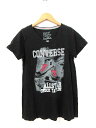 コンバース CONVERSE カットソー 半袖 Tシャツ ロング ラインストーン 黒 L レディース 【中古】【ベクトル 古着】 170609 ブランド古着ベクトルプレミアム店