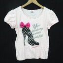 Pinklatte ジュニア キッズ Tシャツ 半袖 プリント リボン ピンク系 M 863-D レディース 【中古】【ベクトル 古着】 170413 ブランド古着ベクトルプレミアム店