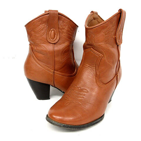 エスペランサ ESPERANZA ウエスタンブーツ ショートブーツ 茶系 M ※HM 170424 レディース 【中古】【ベクトル 古着】 170424 ブランド古着ベクトルプレミアム店