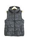 ユニクロ UNIQLO ダウンベスト 総柄 ブラック系 黒系 M 170522 ■ レディース 【中古】【ベクトル 古着】 170522 ブランド古着ベクトルプレミアム店