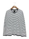 23区 オンワード樫山 Tシャツ 長袖 Vネック ボーダー 48 グレー系 170908 メンズ 【中古】【ベクトル 古着】 170908 ブランド古着ベクトルプレミアム店