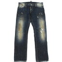 【中古】ディースクエアード DSQUARED2 12年製 S71LA0562 クラッシュ リペア デニムパンツ ジーンズ ダメージ加工 インディゴ 48 191105G ☆AA★ メンズ 【ベクトル 古着】 191202 ベクトルプレミアム店