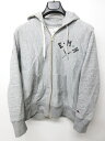 チャンピオン CHAMPION リバースウィーブ パーカー スウェット ダブルジップ プリント 灰 グレー M 0516 メンズ 【中古】【ベクトル 古着】 170516 ブランド古着ベクトルプレミアム店