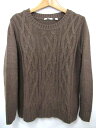 ユニクロ UNIQLO ケーブル ニット セーター 長袖 ブラウン 茶 M 170305OK レディース 【中古】【ベクトル 古着】 170306 ブランド古着ベクトルプレミアム店