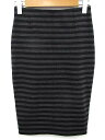 ユニクロ UNIQLO ポンチ ボーダー ペンシル スカート タイト 膝丈 黒 グレー M 170524OK レディース 【中古】【ベクトル 古着】 170524 ブランド古着ベクトルプレミアム店