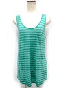 ユニクロ UNIQLO ボーダー Aライン タンクトップ カットソー ノースリーブ グリーン系 緑系 XL 170714MM レディース 【中古】【ベクトル 古着】 170716 ブランド古着ベクトルプレミアム店