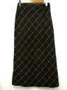 アンクライン ANNE KLEIN II 台形 ロング スカート チェック ツイード カシミヤ混 茶系 9 170813MM● レディース 【中古】【ベクトル 古着】 170903 ブランド古着ベクトルプレミアム店