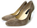 クイーンズコート QUEENS COURT パンプス ポインテッドトゥ ハイヒール フェイクスエード グレージュ S 22.0 22.5 171102MM● レディース 【中古】【ベクトル 古着】 171104 ブランド古着ベクトルプレミアム店