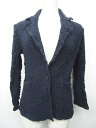 ミーイッセイミヤケ me ISSEY MIYAKE ジャケット 加工 コットン ストレッチ 紺 ネイビー 0619 レディース 【中古】【ベクトル 古着】 180619 ブランド古着ベクトルプレミアム店