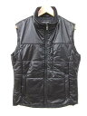 ユニクロ UNIQLO フェイクレザー 中綿 ベスト ジップアップ 黒 ブラック M 合皮 X メンズ 【中古】【ベクトル 古着】 170727 ブランド古着ベクトルプレミアム店