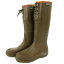 【中古】 エーグル AIGLE レイン ラバー ブーツ レースアップ 長靴 リボン カーキ 緑 グリーン 37 レディース 【ベクトル 古着】 190418