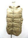 ユニクロ UNIQLO ダウンベスト ジップアップ フード ベージュ L ※MM328 170131 レディース 【中古】【ベクトル 古着】 170131 ブランド古着ベクトルプレミアム店