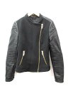 ザラ ベーシック ZARA BASIC ライダースジャケット ダブル フェイクレザー 切替 黒 XS ※RR5059S 170729 レディース 【中古】【ベクトル 古着】 170729 ブランド古着ベクトルプレミアム店