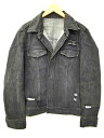 ヒステリックグラマー HYSTERIC GLAMOUR デニムジャケット heavy ダメージ加工 オープンジャケット ジージャン Gジャン F グレー S76721 LEK メンズ 【中古】【ベクトル 古着】 170828 ブランド古着ベクトルプレミアム店